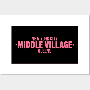 Middle Village Queens Logo - A Minimalist Tribute to Suburban Serenity Posters and Art